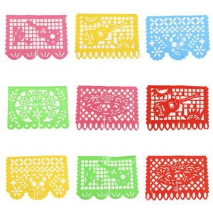Pancarta <span class=keywords><strong>de</strong></span> Papel Picado Mexicano Grande <span class=keywords><strong>de</strong></span> 15 Pies <span class=keywords><strong>de</strong></span> Largo con 9 Paneles Multicolores Llenos <span class=keywords><strong>de</strong></span> Deseos para Festivales - Product Image 2
