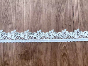 Zeal White Water Soluble Milk Silk Ribbon Hollow Lace Trim Fabric <span class=keywords><strong>para</strong></span> decoración de bordado <span class=keywords><strong>en</strong></span> vestidos de novia prendas de vestir - Product Image 5