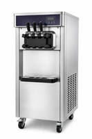 Machine à crème glacée commerciale entièrement automatique, 3 têtes, en acier inoxydable 304, pour café et pâtisserie, 20-25L/h