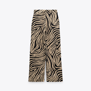 <span class=keywords><strong>Pantaloni</strong></span> Larghi da Donna alla Moda con Stampa Zebrata, Traspiranti, Casual, a Vita Media, Tendenza Estiva - Product Image 6
