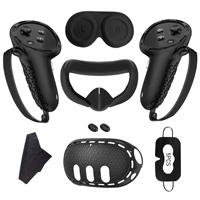 Pour Meta Quest 3 Kit d'Accessoires VR/AR/MR Incluant Étui de Protection en Silicone pour Hôte, Cache Facial et Accessoires pour Pouce de Manette