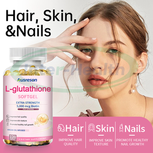Ausreson OEM <span class=keywords><strong>L</strong></span>-Glutathion Hautaufhellungs-Nahrungsergänzungsmittel Anti-Aging Aufhellende 500mg Großpackung Kollagen <span class=keywords><strong>L</strong></span>-Glutathion <span class=keywords><strong>Softgel</strong></span>-Kapseln - Product Image 2