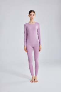 MereSports Set Intimo Termico da <span class=keywords><strong>Donna</strong></span> in Misto <span class=keywords><strong>Lana</strong></span> Merino e Modal, Traspirante e Leggero, 2 Pezzi per l'Inverno - Product Image 4