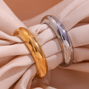 2026 Minimalist High Mirror Stainless Steel Plain <b>Ring</b> Cold Wind Versatile <b>Couple</b> Stacking Non Fading Basic Finger <b>Ring</b> - Product Image 3