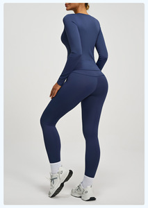 Pantalon de yoga sans couture en nylon respirant pour femme, taille haute, effet push-up, couleur unie, séchage rapide, pour fitness et sport - Product Image 4
