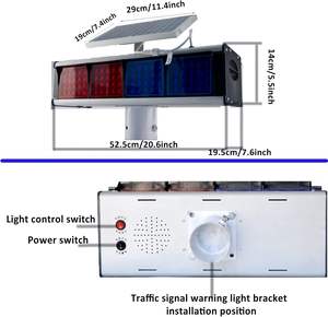 Solar Stroboscooplicht Rood Blauw Dubbelzijdig Beveiligingsalarmlampjes Knipperen Ip65 Signaalverkeer Led Baken Led Solar Waarschuwingslampje - Product Image 4
