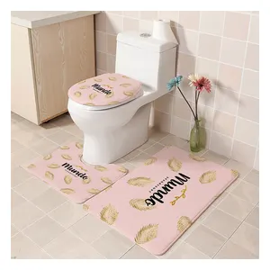 3 Pcs Flanella bagno wc mat set antiscivolo 3d stampato tappeto tappetino
