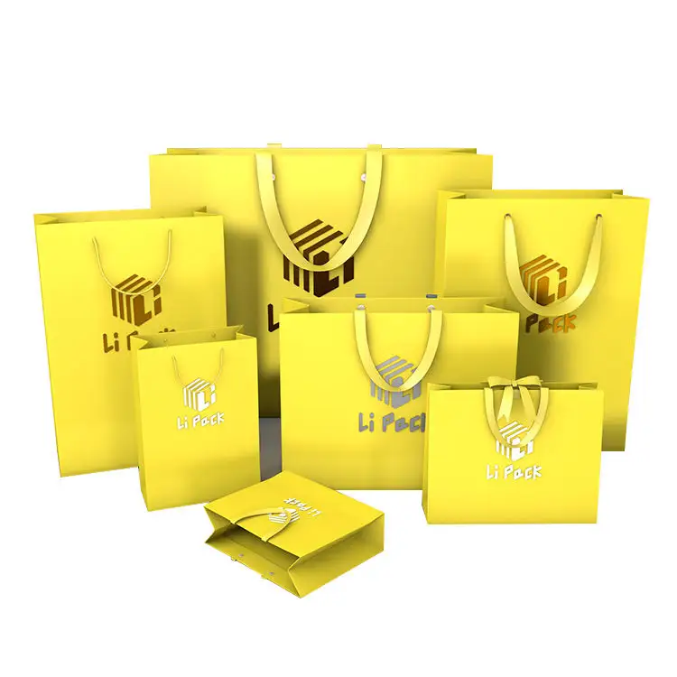 Lipack конкурентоспособная цена Заводская печать на заказ Роскошная бумажная сумка для покупок Упаковка Подарочная бумажная сумка с вашим собственным логотипом