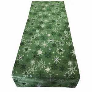 Luxury Snowflake Pattern Table Runner with Silver and Gold Thread Dazzling Table Runner with Cheap Price