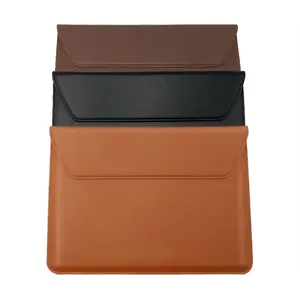Casing <span class=keywords><strong>Laptop</strong></span> Kulit Pu Vegan Tahan Air Logo Kustom Lengan <span class=keywords><strong>Laptop</strong></span> untuk Pria - Product Image 2