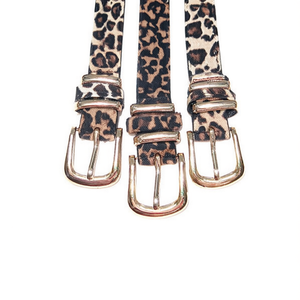 Ceinture en tissu imprimé léopard 2,5 cm avec boucle en alliage, style décontracté pour femme, accessoire de mode - Product Image 1