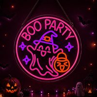Enseigne néon LED fantôme, citrouille, chauve-souris pour Halloween, décor mural en acrylique à intensité variable pour la maison, le bar, la fenêtre, la salle de jeux, ou comme toile de fond photo, alimentée par USB