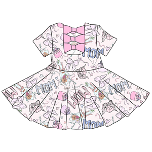 Abito Estivo per Ragazze dal Design Unico con Fiocco Personalizzato sul Retro, Stili Personalizzati per <span class=keywords><strong>Mamma</strong></span> e Figlia - Product Image 6