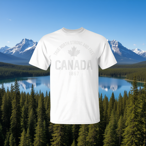 Camiseta con hoja de arce de Canadá True North Strong And Free 1867, talla unisex para adultos - Product Image 3