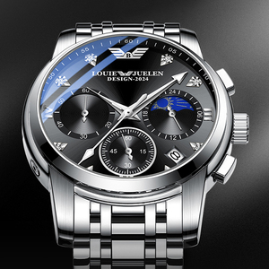 Nuovo orologio al quarzo di moda alla moda dal vivo popolare calendario luminoso maschile, luna e stelle - Product Image 5