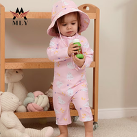 Maillot de bain une pièce à manches longues et à capuche pour enfants, protection UV, séchage rapide, combinaison de protection solaire pour filles, été