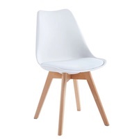 Chaise de salle à manger de qualité supérieure, directement de l'usine, chaise de cuisine rétro en PP et bois massif, chaise Tulip en plastique