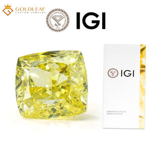 Diamante de Laboratorio Colorido Goldleaf con Certificado IGI, Corte Cojín, Amarillo Intenso Fantasía, 1ct 2ct 3ct, VVS VS, Diamante Cultivado en Laboratorio - Product Image 5