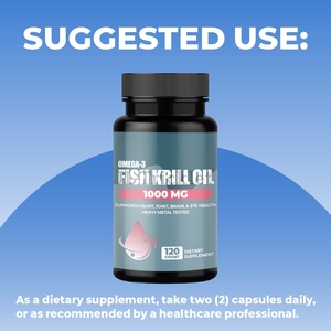 Julong OEM Capsules d'huile de krill antarctique avec <span class=keywords><strong>Omega</strong></span>-3s EPA DHA Astaxanthine et phospholipides Huile de krill 120 Softgels Support - Product Image 1