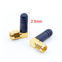 Antenne GSM Lora SMA mâle à angle droit mini 2DBI en caoutchouc 868MHz 2G avec câble pigtail UFL vers SMA de 10cm