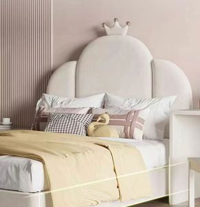 Cama de Día de Tamaño Completo con Marco de Madera Moderno Estilo Crema Pumpkin Crown, Tapicería de Tela Suave, para Dormitorio, Tema Princesa para Niñas - Product Image 2