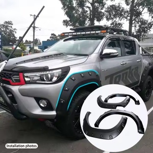 Accesorios Todoterreno para Autos y Camionetas Marca KQD, Guardabarros de ABS Pintados en Negro para Hilux Revo - Product Image 3
