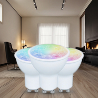 Ampoule LED Intelligente GU10 AC 220V avec Télécommande, Projecteur RGB 3W 5W, Corps en Aluminium, Gradation Wi-Fi pour Entrepôt & Fête, MR16