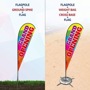 Bandera Publicitaria Personalizada en Forma de Lágrima, 3.5x10 Pies, Impresión a una Cara, Tela 100% Poliéster - Product Image 4