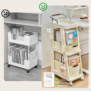 Scaffali multistrato con ruote a pavimento scaffali portaoggetti a cassetto mobile carrello di stoccaggio per camera da letto - Product Image 4