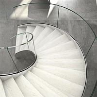 American Building Standard Escalier moderne en acier avec marches en bois Chêne rouge américain