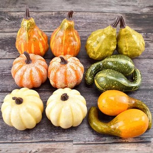 Calabazas Artificiales Realistas, Calabazas Mixtas, Calabaza Falsa Realista para Decoración de Mesa en Acción de Gracias, Cosecha de Otoño y Halloween - Product Image 3