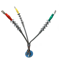 Kit de terminaison rapide sans flamme pour usine de Suzhou, câble XLPE 3 conducteurs moyenne tension 33 kV avec joint en caoutchouc silicone