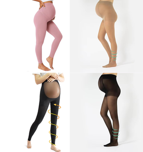 Collants <span class=keywords><strong>de</strong></span> grossesse taille haute en spandex et nylon tricotés à motif uni, <span class=keywords><strong>bas</strong></span> <span class=keywords><strong>de</strong></span> compression <span class=keywords><strong>pour</strong></span> femmes enceintes - Product Image 5