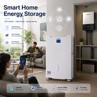Station d'énergie solaire LFP haute capacité empilable hors réseau avec surveillance intelligente WIFI, batterie de stockage d'énergie domestique 32 kWh ESS