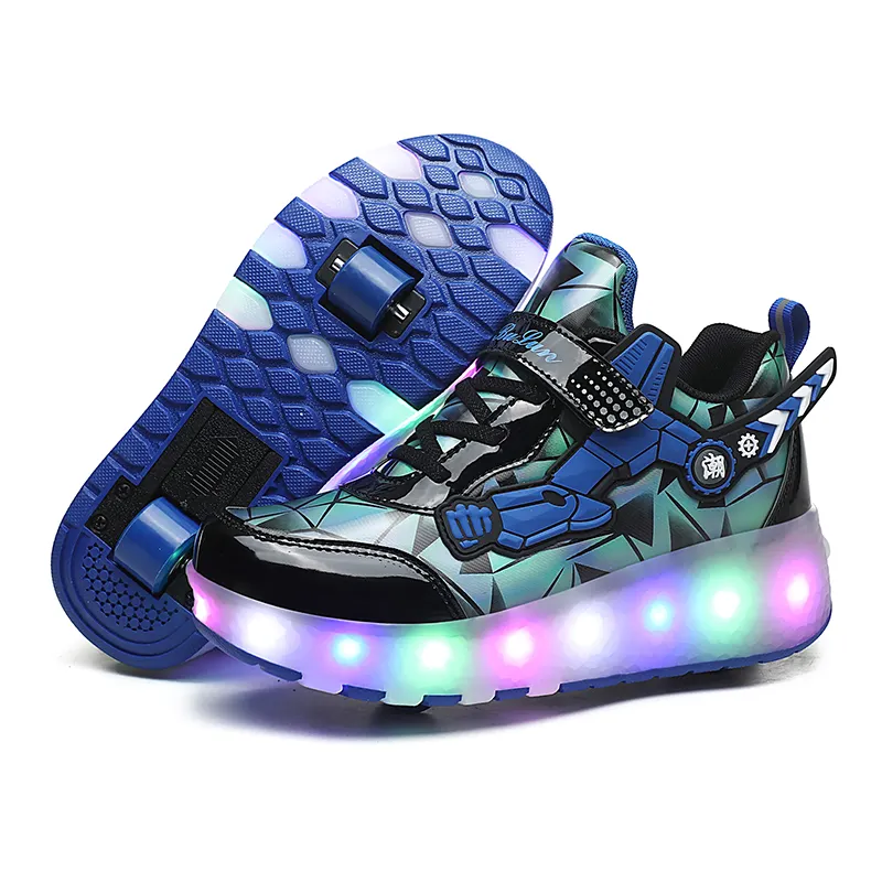 Nieuw Ontwerp Kinderschoenen Oplichten Kinderen Oplaadschoenen Mode Lichtgevende Sneakers Led Wandelstijl Schoenen