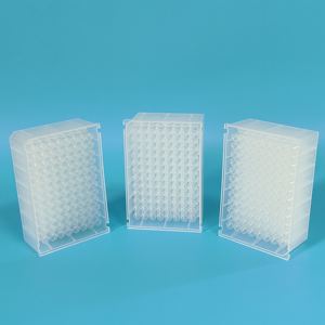 แผ่น <span class=keywords><strong>PCR</strong></span> <span class=keywords><strong>96</strong></span> หลุม Yuanze SYS-02 ขนาด 0.2 มล./0.4 มล./0.5 มล. ผลิตจากโพลีโพรพิลีนขึ้นรูปด้วยการฉีด พร้อมขอบและดัชนีตัวอักษร-ตัวเลข สำหรับเครื่อง Thermal Cycler - Product Image 4