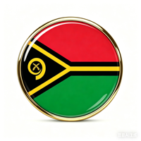 GREPAS GIFTS Épinglette drapeau de Vanuatu ronde de 1 pouce, épinglette patriotique mondiale pour chapeau