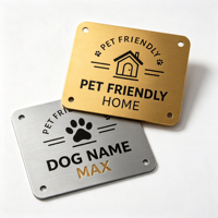 Plaque personnalisée en métal pour animaux de compagnie, gamelle, panier, plaque nominative, cadeau de luxe pour animaux
