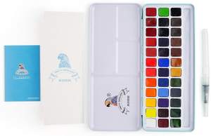 24 Assorted Watercolors Paint with Brush <b>Pen</b> Set in Travel Tin Box Pack - Product Image 5