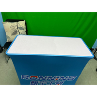 Stand publicitaire hydraulique escamotable, comptoir promotionnel, table de présentation, podium, toile de fond personnalisée, table d'exposition en tissu
