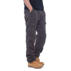 Pantalons de travail pour hommes en gros, durables, respirants, multi-poches, taille élastique, coupe droite, taille mi-haute - Product Image 1