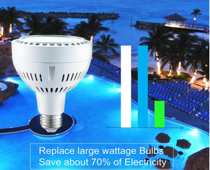 45 Wát <span class=keywords><strong>PAR38</strong></span> <span class=keywords><strong>LED</strong></span> hồ bơi ánh sáng AC110V 220V không thấm nước IP68 nhựa E26 E27 cơ sở dưới nước bóng đèn D120mm trắng 3000K 6000K - Product Image 5