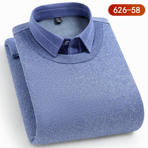 Factory <span class=keywords><strong>Outlet</strong></span> Plus camicia Pullover in pile maglione lavorato a maglia camicie a maniche lunghe da <span class=keywords><strong>uomo</strong></span> calde invernali - Product Image 3