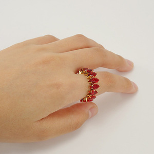 Nuevo Anillo Ajustable de Acero Inoxidable Electrochapado con <span class=keywords><strong>Diamante</strong></span> de Corte Marquesa para Mujer, Estilo Europeo Americano - Product Image 3