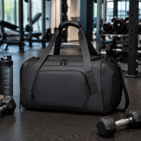 Sac de voyage noir avec LOGO - Sac de sport et de fitness multifonctionnel avec séparation sec/humide pour bagages.
