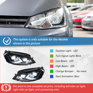 Pour VW <span class=keywords><strong>Golf</strong></span> <span class=keywords><strong>7</strong></span> MK7 2013-<span class=keywords><strong>2017</strong></span> Accessoires de phare avant de voiture Phare LED <span class=keywords><strong>Golf</strong></span> 8 Assemblage avec conception à double lentille État - Product Image 6