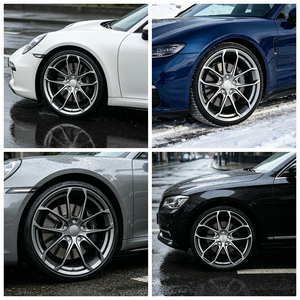 Roues en acier inoxydable RKR 5x114.3, finition Gun Metal, design croisé, légères, pour véhicules de course et utilitaires, conduite stable, ensemble complet - Product Image 5