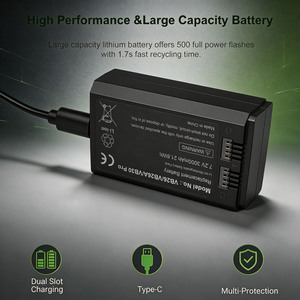 แบตเตอรี่สำรอง 7.2V 3000mAh สำหรับ Godox VB30 Godox V1 V860 III V850 III แบตเตอรี่ลิเธียมไอออนแบบชาร์จได้ประสิทธิภาพสูง - Product Image 3