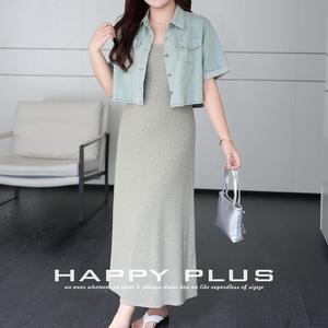 เสื้อแจ็คเก็ตเดนิมสีฟ้าอ่อน Runqi ไซส์ใหญ่สำหรับผู้หญิง แขนสั้น สีพื้น ชุดเสื้อครอปท็อปผ้าแคนวาส - Product Image 2