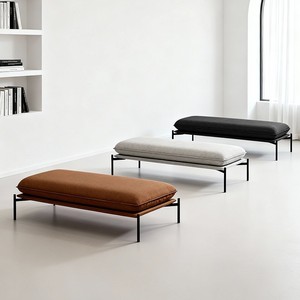 Modern Stainless Steel Bench With Soft <b>Cushion</b> For Home Living Room Bedroom Ottoman <b>Stool</b> - Product Image 3